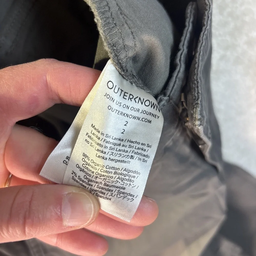 Outerknown S.E.A. Mission Jogger Pants Women 2 Grey Organic Cotton Ankle Zip NEW